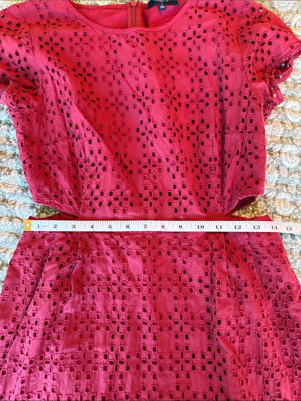 Madewell Raspberry Eyelet Mini Dress - Picture 5 of 7